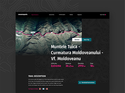 Romanian Peaks /// Day 05 graphs hiking maps mountains stats trekking trip ui design weather web design