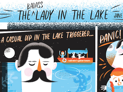 Jane Sanders May alligator comic comic strip danger graphic novel lake woman hero