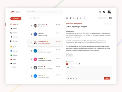 Gmail Redesign Challenge app cloud conversation desktop email gmail google inbox message product ui ux