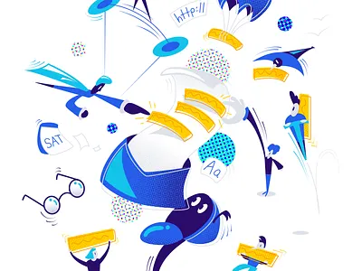 Mailist Illustration blue character illustration mail product