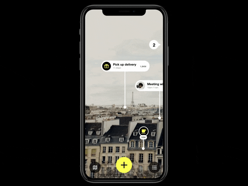 Month of Rebounds / Day 03 ar arkit augmented camera list map navigation plan ui view