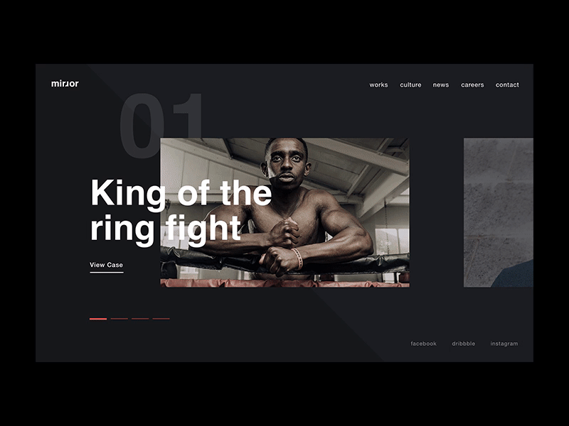 Portfolio Carousel agency animation carousel clean design interaction mask minimal portfolio principle transition web