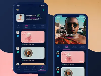 Profile page app dark iphonex profile timeline