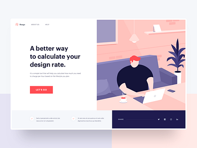 #Exploration | Reego - Design Rate Calculation Website exploration freelance header illustration landing page minimalis website