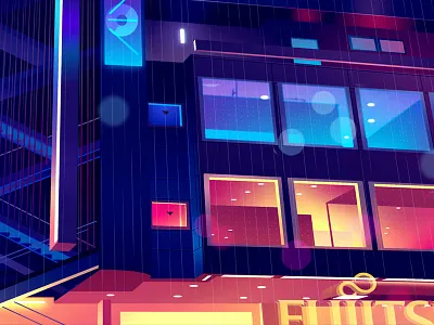 mirage_04 city explore futur game illustration neon night retro video