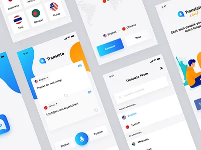 Translation App Design app app design clean design translate translator design ui ux