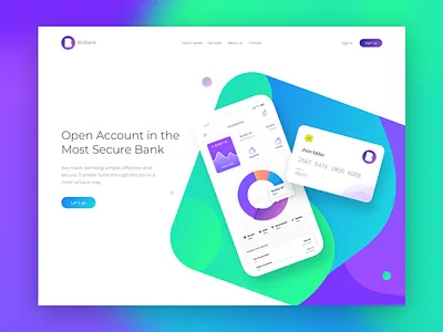 Bitbank Landing Page bitcoin card clean ios landing material minimal presentation web website