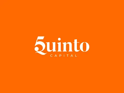 Quinto Capital Logo brand branding icon home house word mark house home logo symbol mark orange gradient smart real estate five