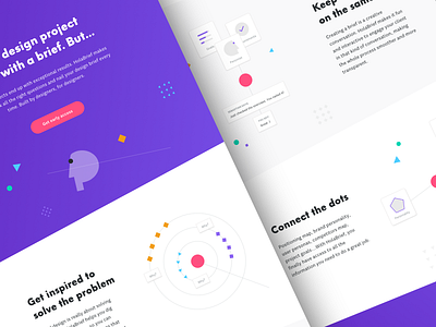 HolaBrief homepage briefing clean design process desktop homepage illustration landing page minimal online tool ui ux website