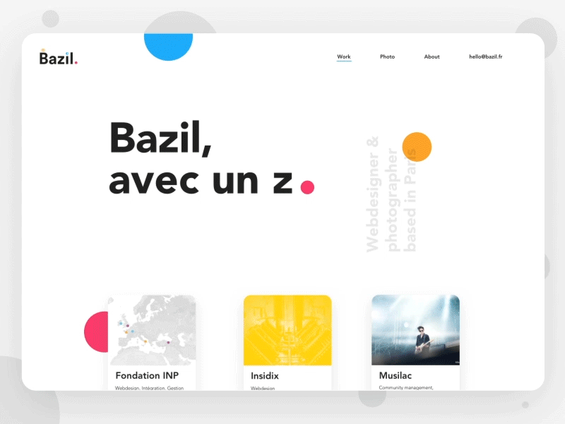 Portfolio 2018 - Landing page art direction home identity landing landing page parallax scroll webdesign