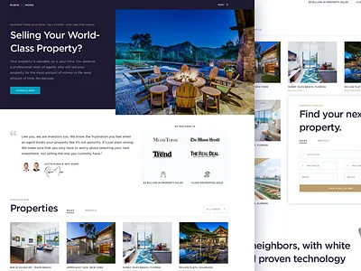 Real Estate Landing page clean homepage images landing luxury property real estate ui website