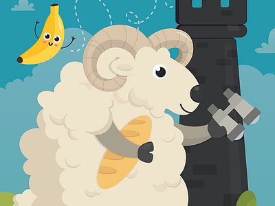 Б Letter alphabet cartoon illustration