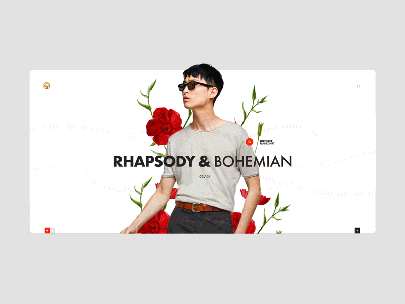 R&B clean design gif interaction landing layout page shop ui ux web website