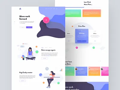 Task Manager Landing app gradients illustration landing price plan task manager ui ux vector web web design
