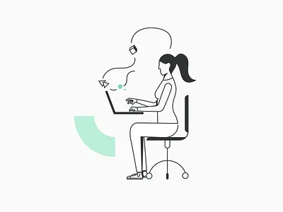 Developers code dev developer girls in it lines shapes team work vectors working