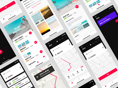 Nav app #19/100 app button color dark discover map ui ux