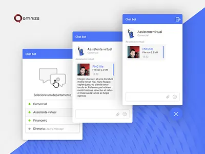 Chat widget - Omnize blue chat chatbot interface omnize ui widget