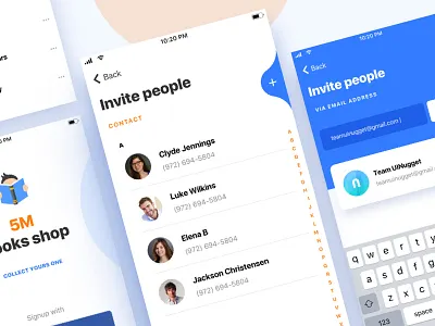 5M books Shop : iOS Application app book shop ui books color design gmail gradient parking social ui ux