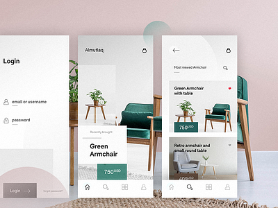 Furniture App app clean collection color furniture image ios personal photo ui