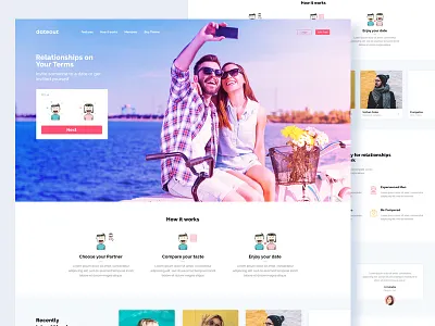 Dating Landing Page Design bala ux dating dating app design filter landing page matrimony sugar baby sugar daddy ui ux web