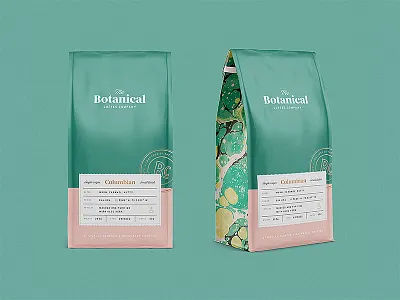 Botanical Coffee Co Packaging brand branding coffee lettering logo packaging stamp type typography vintage