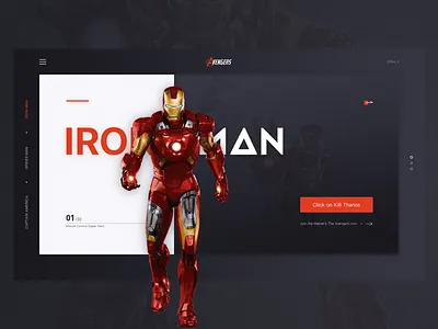Ui Exercises 2/100 (Iron Man) clean dark design page product simple ui visual web website
