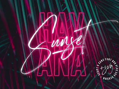Havana Sunset Font Duo + SVG 80s blogger branding dry brush font font duo havana havana sunset font script stylish trendy tropical