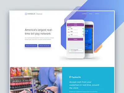 Handle Financial Home fin tech financial homepage ui ux web