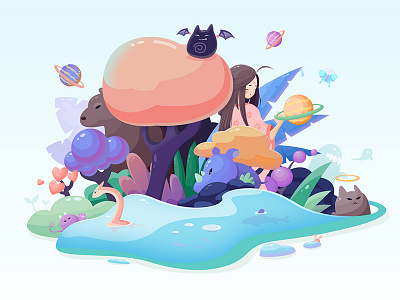 Dream of the forest animal colour forest illustration summer