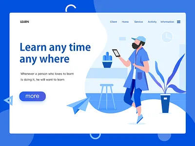 Learn any time any where inbetweening lighthouse scenery ui