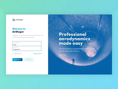 Airshaper Login Screen clean design graphic design login ux