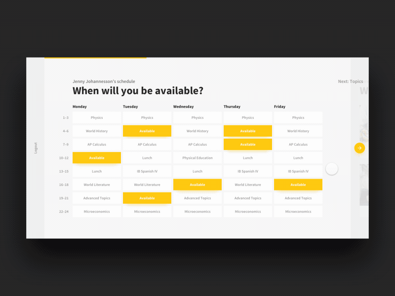 BCA Electives – Experience animation education flow gif motion parallax students ui web