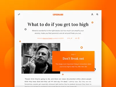 Blog Post article blog cannabis dailyui marijuana orange page pattern pot strain ui weed