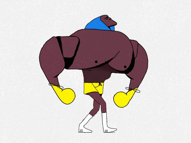 "Musclor" Walk Cycle 2d ae animation animationsmashdown gif illustrator walk walk cycle