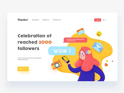 Thank you my friends！3000followers！wow！ llustration