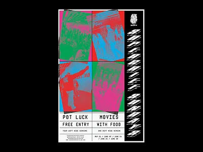 Superchief Sundays art gallery art night brooklyn glitch halftone new york city poster poster design queens screenprinted wheatpaste