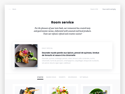 One Touch 360 app hotel ipad luxury room service ui ux