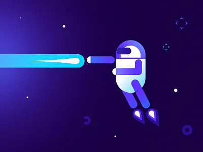 Debugging React Native app astronaut bug cosmos design flat gradient illustration react react native typography vector