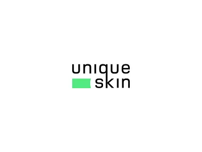 Unique Skin beauty green identity logo minimal neon salon simple skin vibrant visual