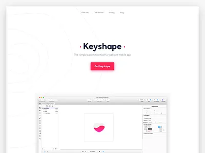 Keyshape landing keyshape landing modern pink tool ui ux