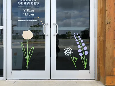 Springtime in SC II april showers environmental environmental graphics floral flowers may flowers sc south carolina spring springtime window window clings