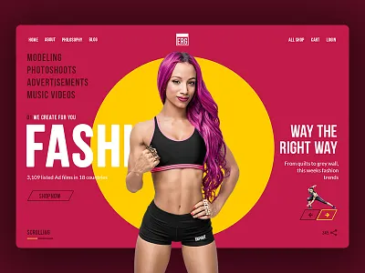 Fashiot Project - Fitness and Fashion cleanui daily ui dailyui grid hover interaction interface materialon sketchapp ui uidesign user ux web design