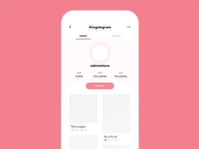 Thingstagram instagram pink social media ui ux
