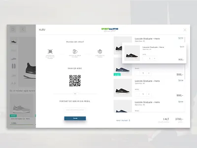 Touch-screen (40") design for payment feature apple tv clear e commerce product retail ui