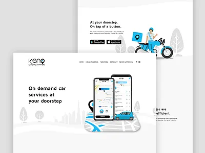 Car Care Website app application car illustration list on demand ordering ui ux wash web website
