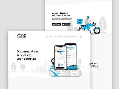 Car Care Website app application car illustration list on demand ordering ui ux wash web website