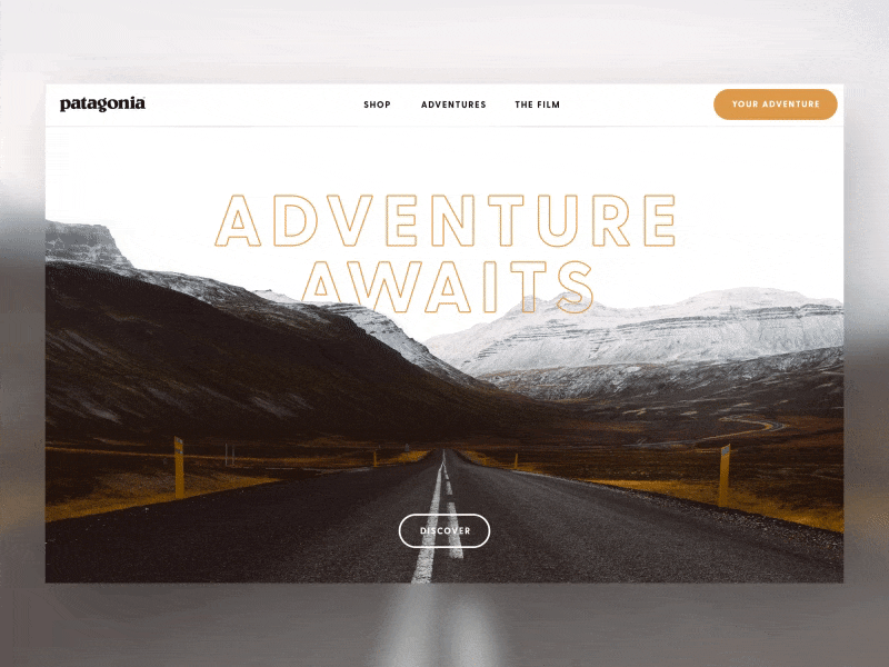 Adventure Awaits Header Transition adventure animation header interface outdoors parallax travel ui web web design