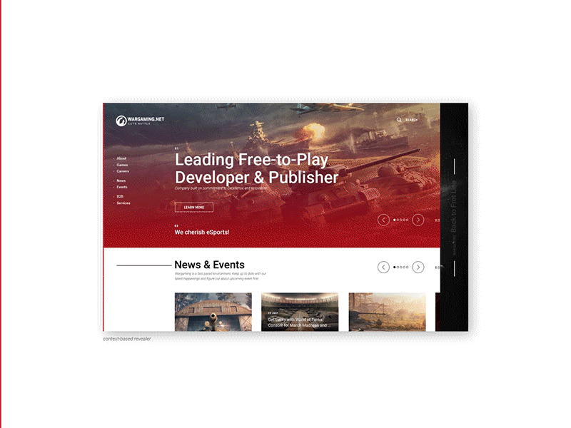Wargaming.com brand design grid portal system tanks ui ux wargaming webdesign website wot