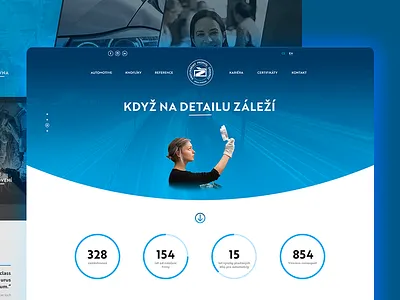 Webdesign „When it depends on the detail..“ blue car detail factory industry light modern webdesign