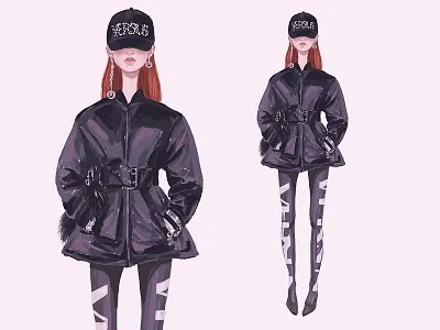 Versus Versace fashion sketch art fashion illustration